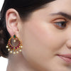 Chaitra Ruby Kundan Chandbali Earrings