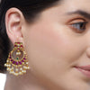 Chaitra Ruby Kundan Chandbali Earrings