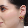 Chaitra Ruby Temple Stud Earrings