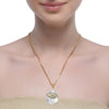 Zircon Grishma Gold Plated Evil Eye MOP Pendant Chain