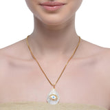 Grishma Gold Plated Evil Eye MOP Pendant Chain