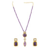ANMOL OVAL KUNDAN AMETHYST PENDENT SET