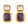 ANMOL OVAL KUNDAN AMETHYST PENDENT SET