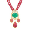 ANMOL ZIRCON  FLOWER  PENDANT NECKLACE SET