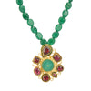 ANMOL KUNDAN RED FLOWER PENDANT
