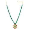 ANMOL KUNDAN RED FLOWER PENDANT