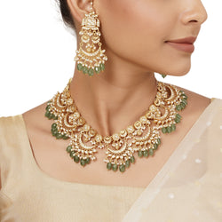22k Gold Plated Varsha Preksha Necklace Set