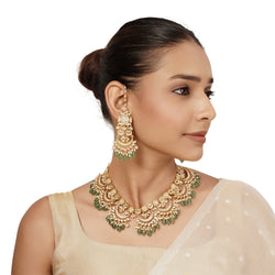 22k Gold Plated Varsha Preksha Necklace Set