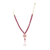 Gold Plated Sampurna Ruby Flower Necklace Set