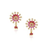 Gold Plated Sampurna Ruby Flower Necklace Set