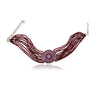 Silver Plated Sampurna Zircon Ruby Flower Choker Set