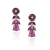 Silver Plated Sampurna Zircon Ruby Flower Choker Set