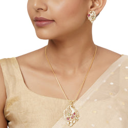 22k Gold Plated Varsha Chetna Pendant Set
