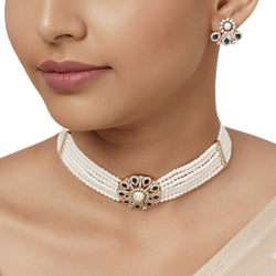 22k Gold Plated Varsha Damini Necklace Set