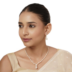 22k Gold Plated Varsha Deepanjali Pendant Set