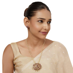 22k Gold Plated Varsha Dipali Pendant Set