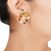 NAVRATNA SQUARE PENDANT SET