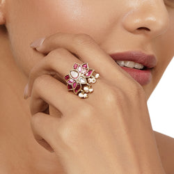 22k Gold Plated Varsha Samyukta Ring
