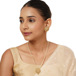 22k Gold Plated Varsha Ila Pendant Set