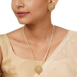 22k Gold Plated Varsha Ila Pendant Set