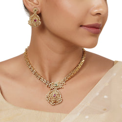 22k Gold Plated Varsha Janaki Necklace Set