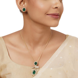 22k Gold Plated Varsha Jivika Pendant Set