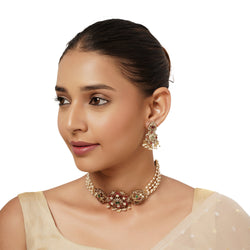 22k Gold Plated Varsha Lavangi Necklace Set