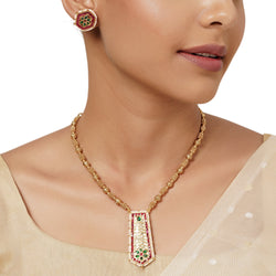 22k Gold Plated Varsha Maulika Necklace Set