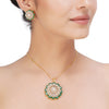 HEERA FLOWER GREEN PENDANT SET