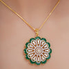 HEERA FLOWER GREEN PENDANT SET