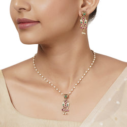 22k Gold Plated Varsha Nihar Pendant Set