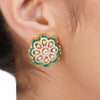 HEERA FLOWER GREEN PENDANT SET