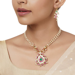 22k Gold Plated Varsha Oorvi Necklace Set