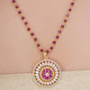HEERA FLOWER ROUND PENDANT SET