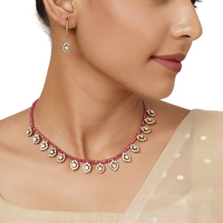 22k Gold Plated Varsha Parul Necklace Set