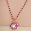 HEERA GOLD PLATED ROUND PENDANT SET