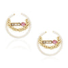 GOLD PLATED SHRUTIPAT PEARL KUNDAN HOOPS