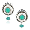 SILVER PLATED SHRUTIPAT GREEN ZIRCON EARRINGS
