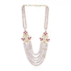 GOLD PLATED TEEJ RED KUNDAN NECKLACE