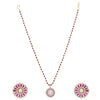 HEERA GOLD PLATED ROUND PENDANT SET