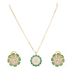 HEERA FLOWER GREEN PENDANT SET