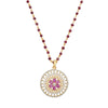HEERA FLOWER ROUND PENDANT SET