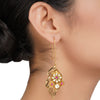 Gold Plated Panaash Kundan Filigree Earrings