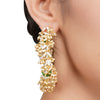 Gold Plated Panaash Kundan Pearl Tassel Hoops