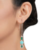 Silver Plated Panaash Zircon Turquose Earrings