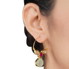 Gold Plated Panaash Kundan Fluorite Hoops