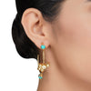 Gold Plated Panaash Kundan Turquoise Hoop Earrings