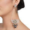 Silver Plated Panaash Kundan Filigree Chandeliar Earrings