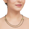 Gold Plated DOR Iolite Peridot String Necklace Set
