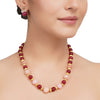 Gold Plated DOR Pink Onyx Ruby Necklace Set